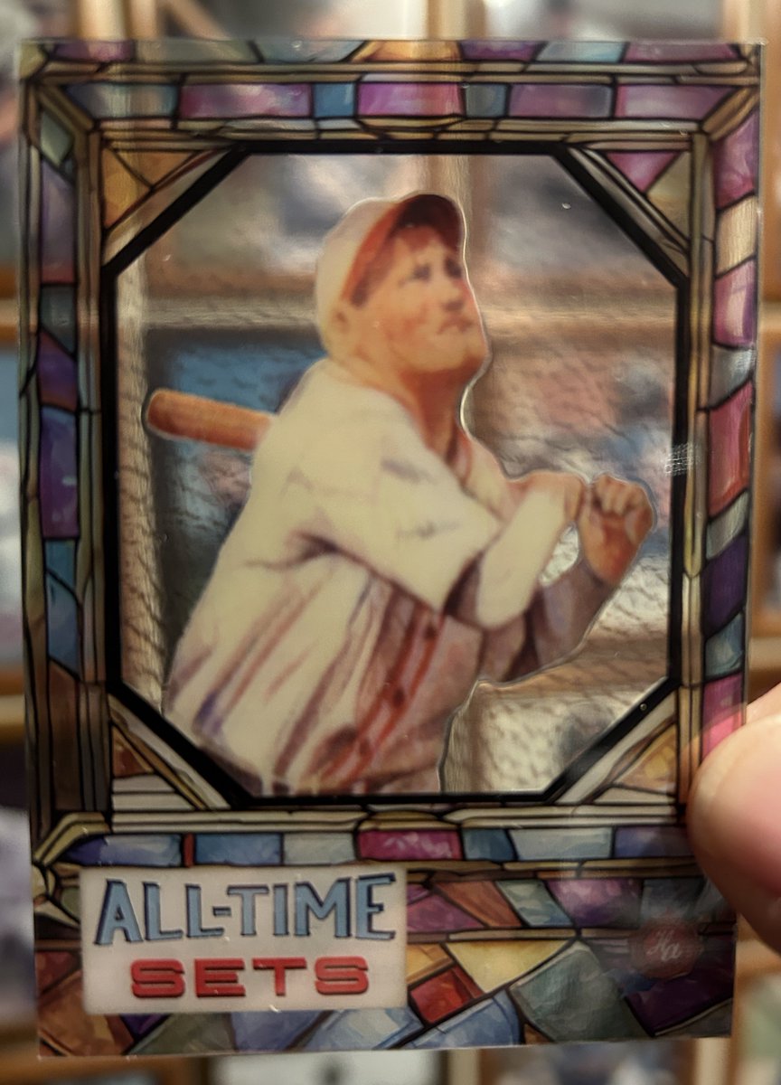 phitter72's tweet image. Just not sure what to think of this product.
On one hand, it’s a translucent plastic stained-glass homage to Hack’s 1933 Goudey card.
On the other hand, it’s a translucent plastic stained-glass homage to Hack’s 1933 Goudey card.