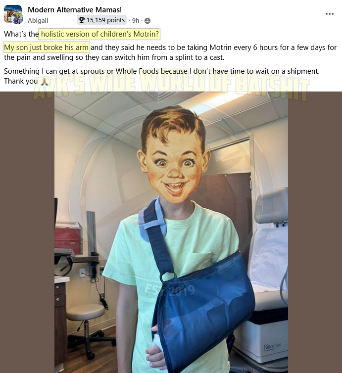 VaxxersAnti's tweet image. "Well I'm sure it does hurt a lot, Timmy, but you're just going to have to nut up until Mommy can find out from her Facebook group which crystal and essential oil combination to use."