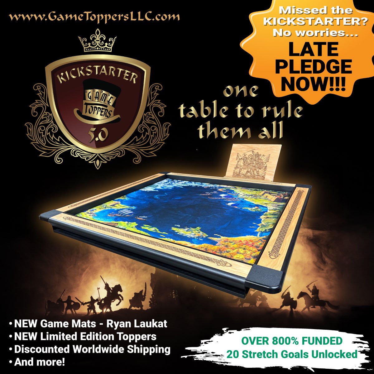 GameToppersLLC's tweet image. If you missed our Game Toppers LLC. 5.0 #kickstartercampaign don’t worry! You can still late pledge.
…bles-mats-and-accessori.backerkit.com/hosted_preorde…
Over 800% funded over 20 stretch unlocked featuring huge savings on mat bundles, Topper prices and highly discounted worldwide shipping rates. New Ryan…
