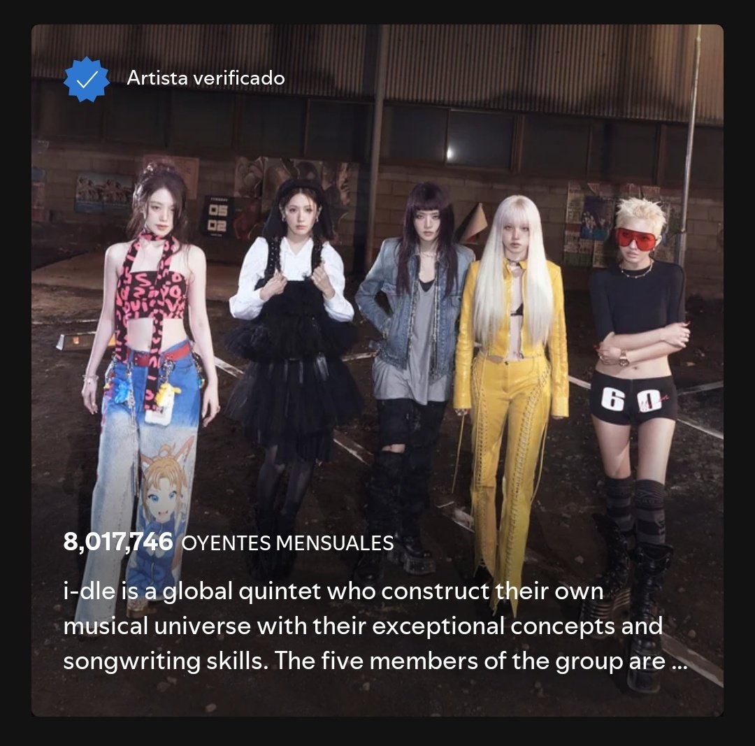niyonnie's tweet image. i-dle has surpassed 8.01M (8,017,746)(+9,466) monthly listeners on Spotify. π
#idle #μμ΄λ€ @official_i_dle