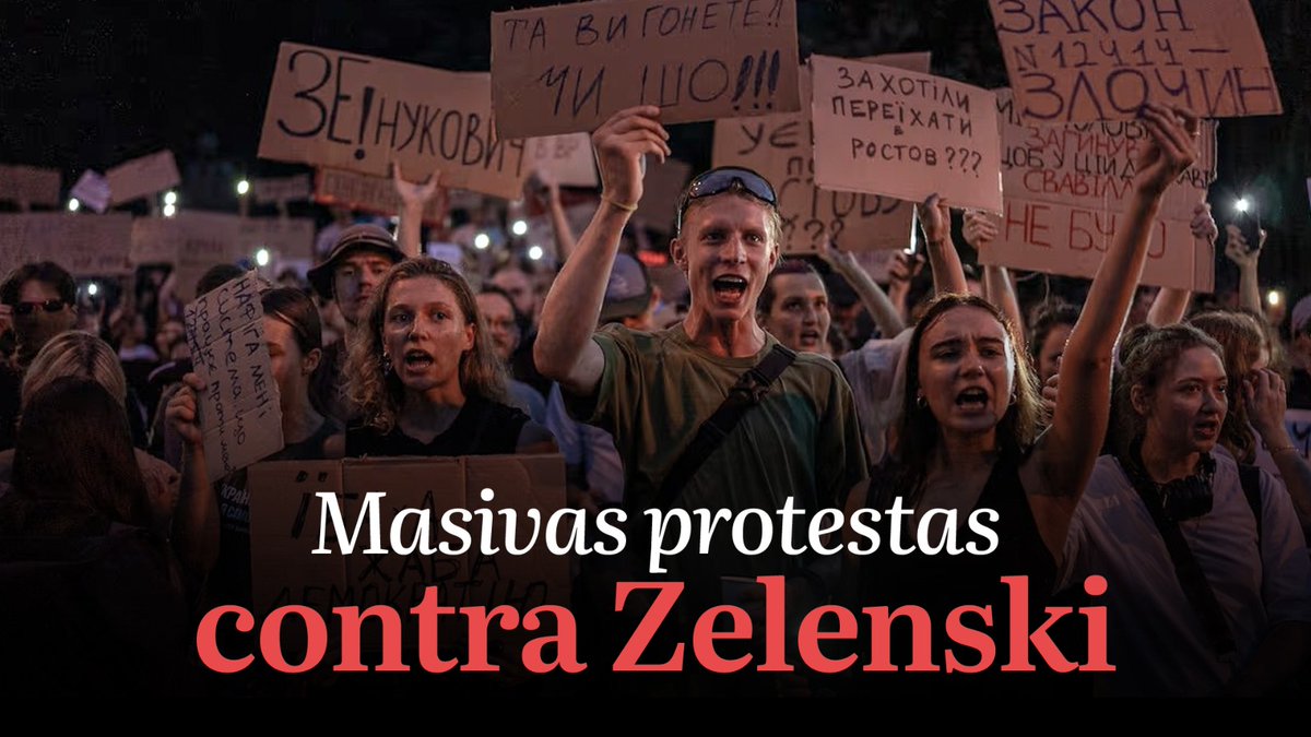 Miles de ciudadanos ucranianos han salido a las calles para protestar contra la nueva ley impulsada por Zelenski, que subordina a los entes anticorrupción al poder político.

✅Mira el Video: 
youtu.be/4UdmLDlVfI0