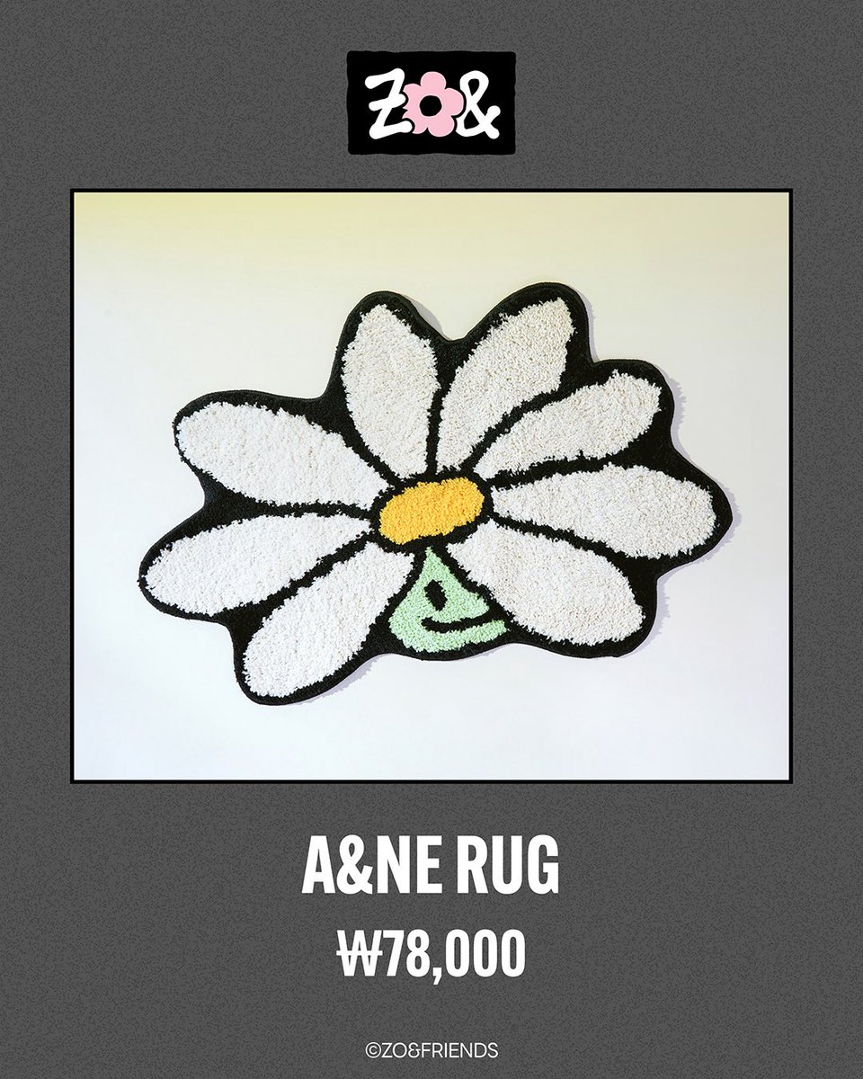 ZO&FRIENDS ZOA A&NE ラグマット 2点 ポップアップ グッズ GD x ZO&FRIENDSのポップアップ販売アイテムを公開！🌼 GD