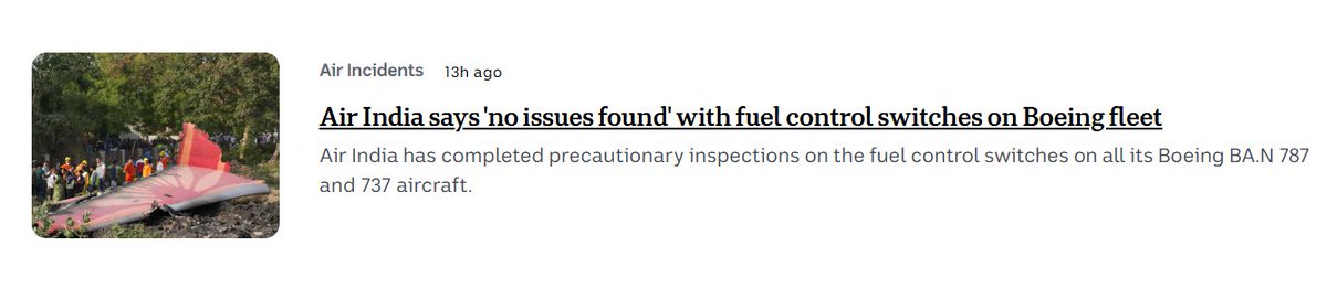 RoadknightThe's tweet image. No 'issues' found but the problem seems to have been the pilot turning off the fuel to both engines.