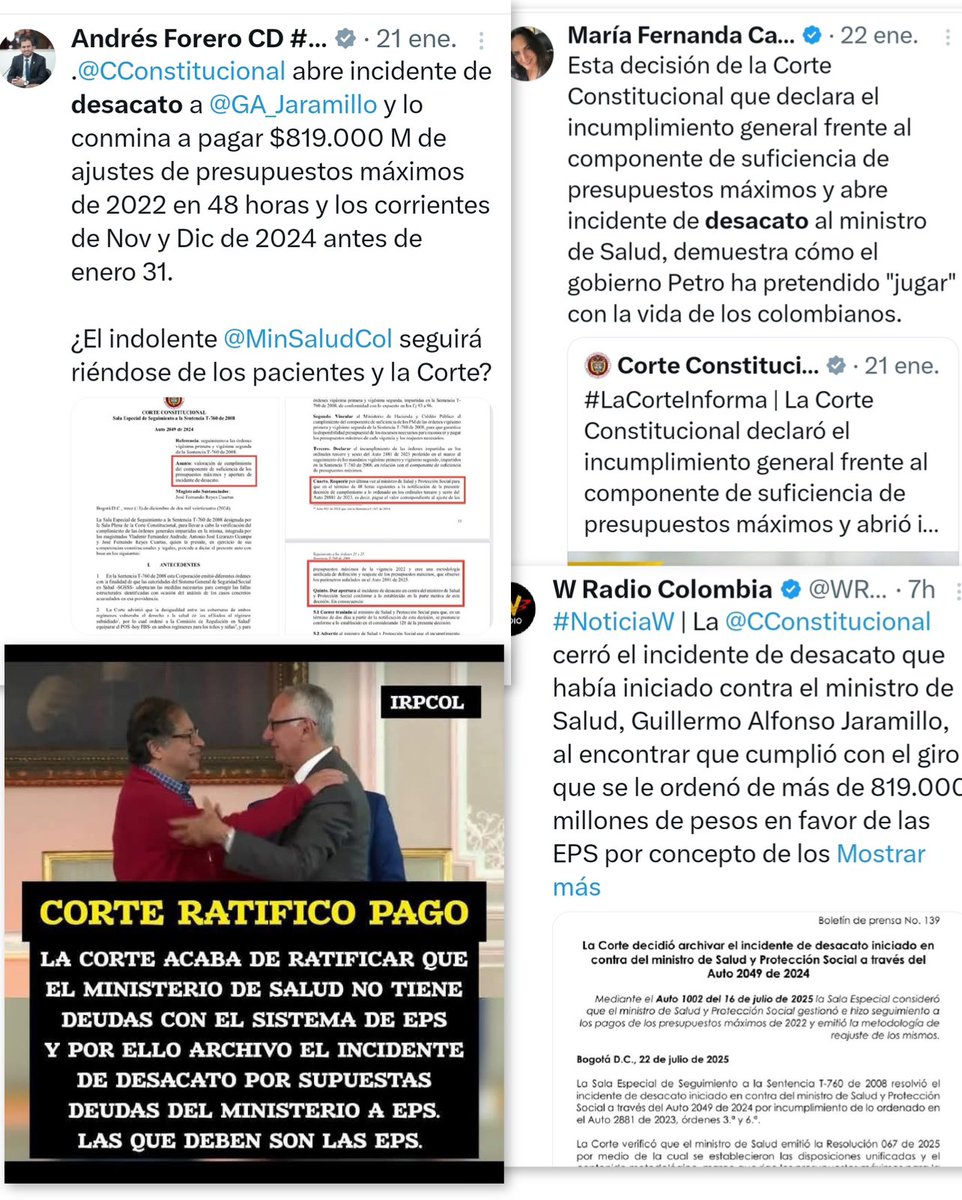 Elizabeth Ortíz (@elizbethcristi7) on Twitter photo El que comparta esto lo sigo👇🏻
🔴¿Y ahora qué van a inventar, @AndresForeroCD y <a href="/MariaFdaCabal/">María Fernanda Cabal</a>? La misma Corte con la que montaron el show ya archivó el incidente contra Jaramillo.
Sí, el Ministerio de Salud pagó los $819 mil millones.
El problema no es Petro ni Jaramillo.
Las El que comparta esto lo sigo👇🏻
🔴¿Y ahora qué van a inventar, @AndresForeroCD y <a href="/MariaFdaCabal/">María Fernanda Cabal</a>? La misma Corte con la que montaron el show ya archivó el incidente contra Jaramillo.
Sí, el Ministerio de Salud pagó los $819 mil millones.
El problema no es Petro ni Jaramillo.
Las