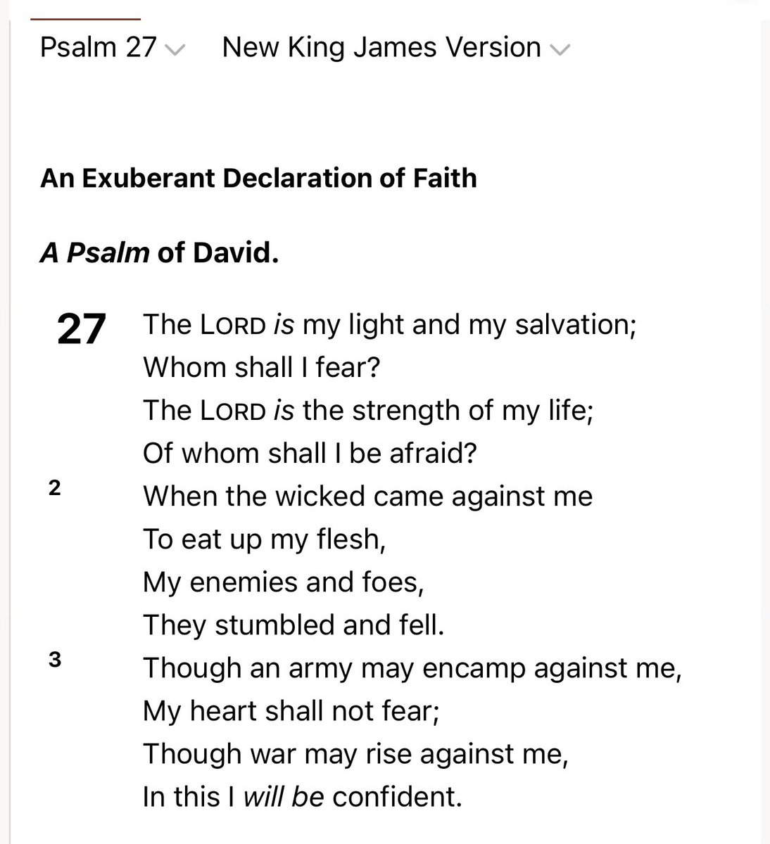 ryancduff's tweet image. Goodnight, sweet friends.
Remember, a psalm a day keeps the devil away.
Might interest you in Psalm 27 or Psalm 34 before you fall asleep? They’re near the top of my list of favorites and I pray you take a moment to read one or both. ❤️