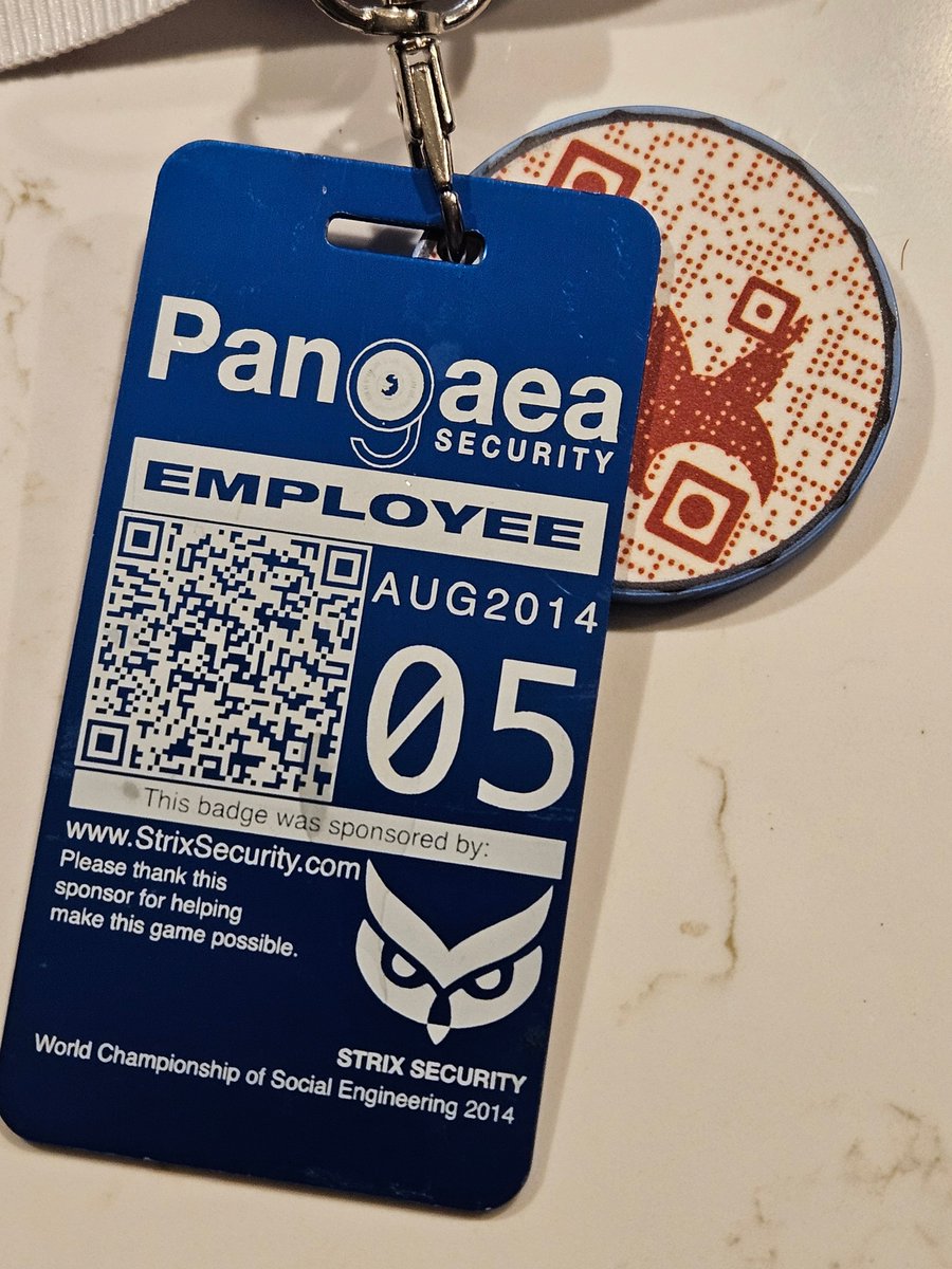 attritionorg's tweet image. Charity Auction!
BSides Las Vegas 2014 Speaker Badge w/ Pangaea Social Engineering Contest Badge
ebay.com/itm/2673392556…
#Hacker #BSidesLV #BSides #SocialEngineering #LasVegas