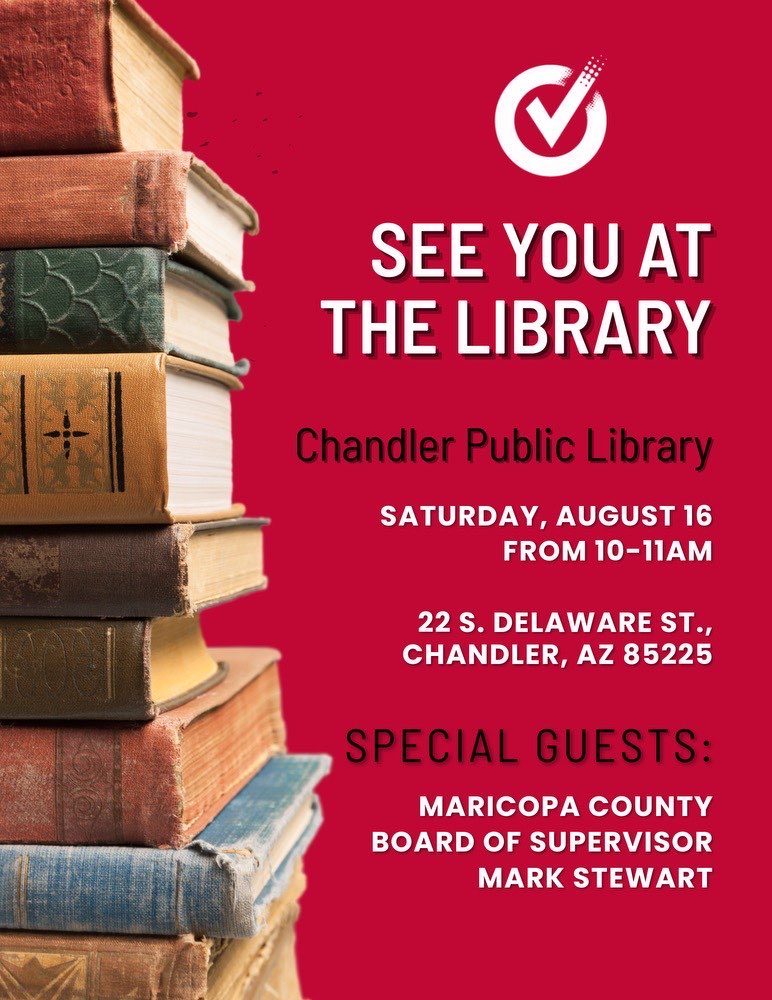 azwomenofaction's tweet image. 📚✨ See You At The Library! ✨📚
Join us for a special Story Hour at the Library, in partnership with @BraveBooksUS on Saturday, August 16th from 10–11AM at the Chandler Public Library – Downtown (Copper Room South)!
🎉 Special Guest Reader: @MarkStewart_AZ
Bring the whole…