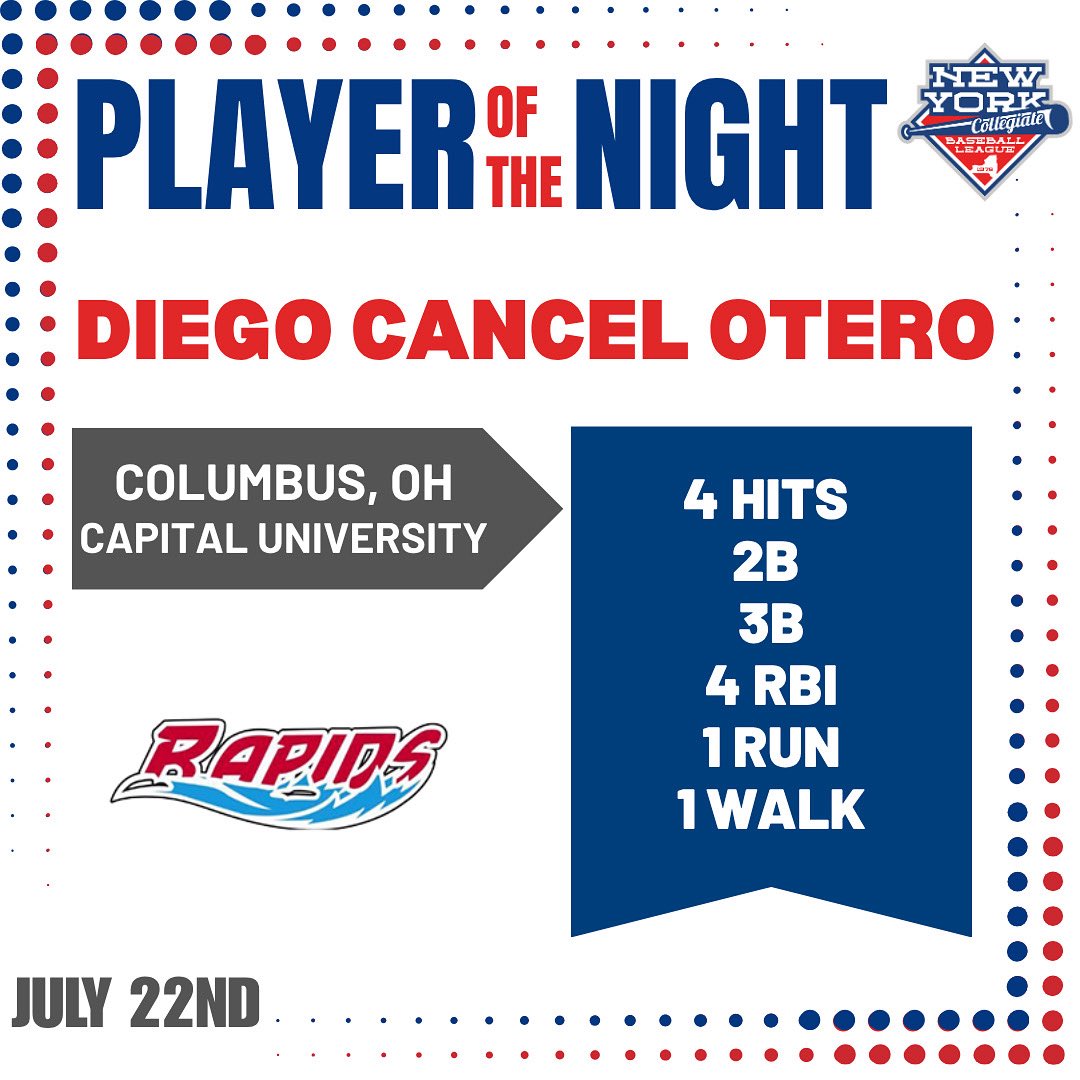 The player of the night for Tuesday, July 22nd is Diego Cancel Otero!