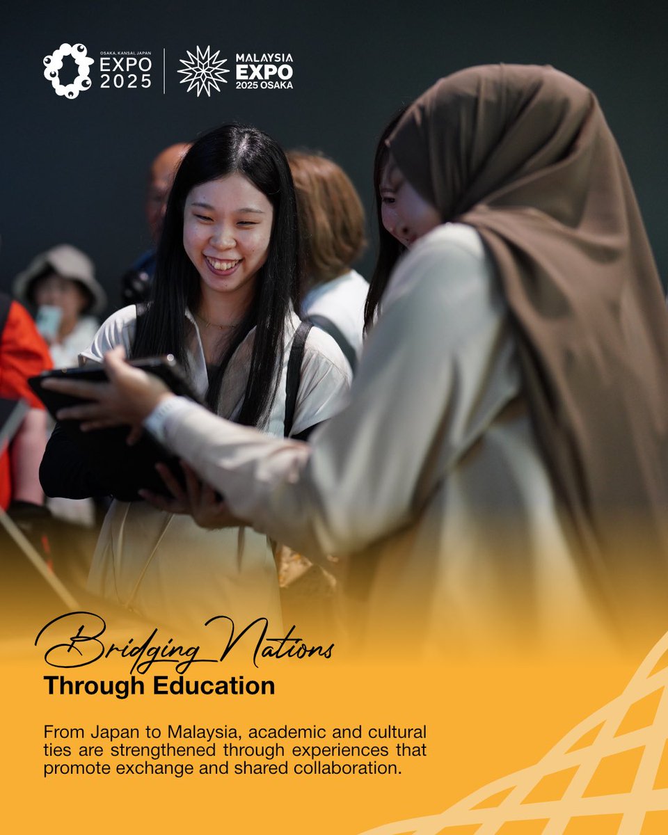 expo2025_my's tweet photo. #Edutourism blends education with exploration, where learning goes beyond the classroom.
#MalaysiaPavilion supports MOHE’s dedication in reimagining global education through tourism - at #Expo2025Osaka.
#HigherEducationWeek #StudyInMalaysia #WeavingTheFuture https://t.co/8Ceh9fsHkw