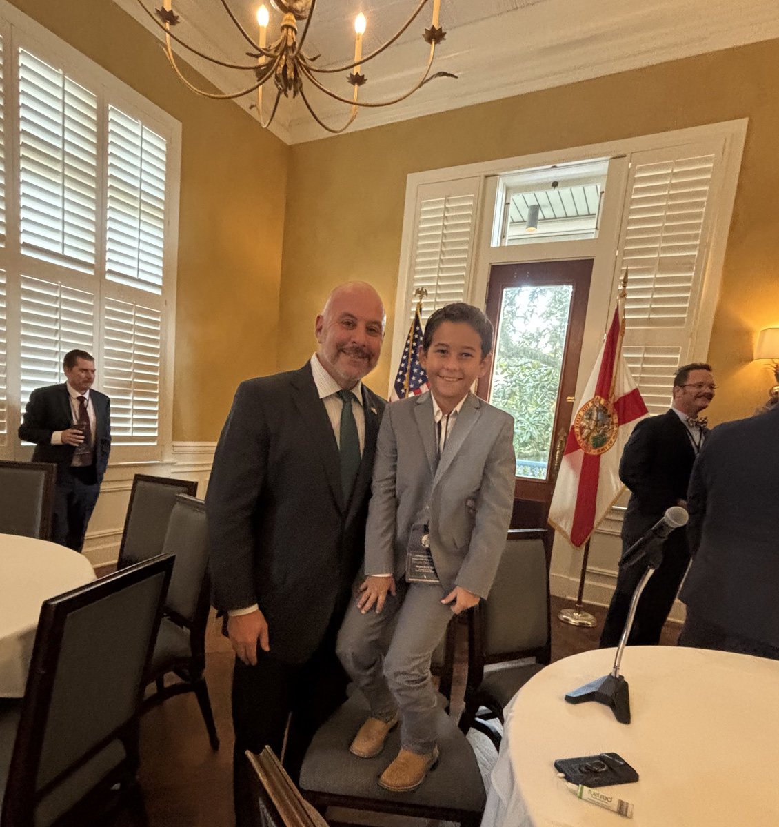 Collinslayla's tweet image. Congratulations to our friend @GovGoneWild. Colt was happy to join us at your swearing in!
@JayCollinsFL