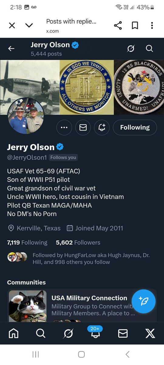 KJW (@hawkesbay69) on Twitter photo My last shout out of the day goes to this USAF VETERAN <a href="/JerryOlson1/">Jerry Olson</a> please follow, repost ๐ช ๐ซถ ๐ ๐ฅ ๐ฏ ๐บ๐ธ ๐ซก My last shout out of the day goes to this USAF VETERAN <a href="/JerryOlson1/">Jerry Olson</a> please follow, repost ๐ช ๐ซถ ๐ ๐ฅ ๐ฏ ๐บ๐ธ ๐ซก
