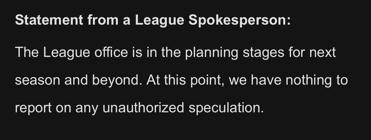 Jonathon Hoppe (@jahop23) on Twitter photo In response to reports that the Birmingham Stallions and other <a href="/TheUFL/">United Football League</a> franchises are relocating, the league has released the following statement.
In part: We have nothing to report on any unauthorized speculation.
<a href="/WBRCnews/">WBRC 6 News</a> In response to reports that the Birmingham Stallions and other <a href="/TheUFL/">United Football League</a> franchises are relocating, the league has released the following statement.
In part: We have nothing to report on any unauthorized speculation.
<a href="/WBRCnews/">WBRC 6 News</a>