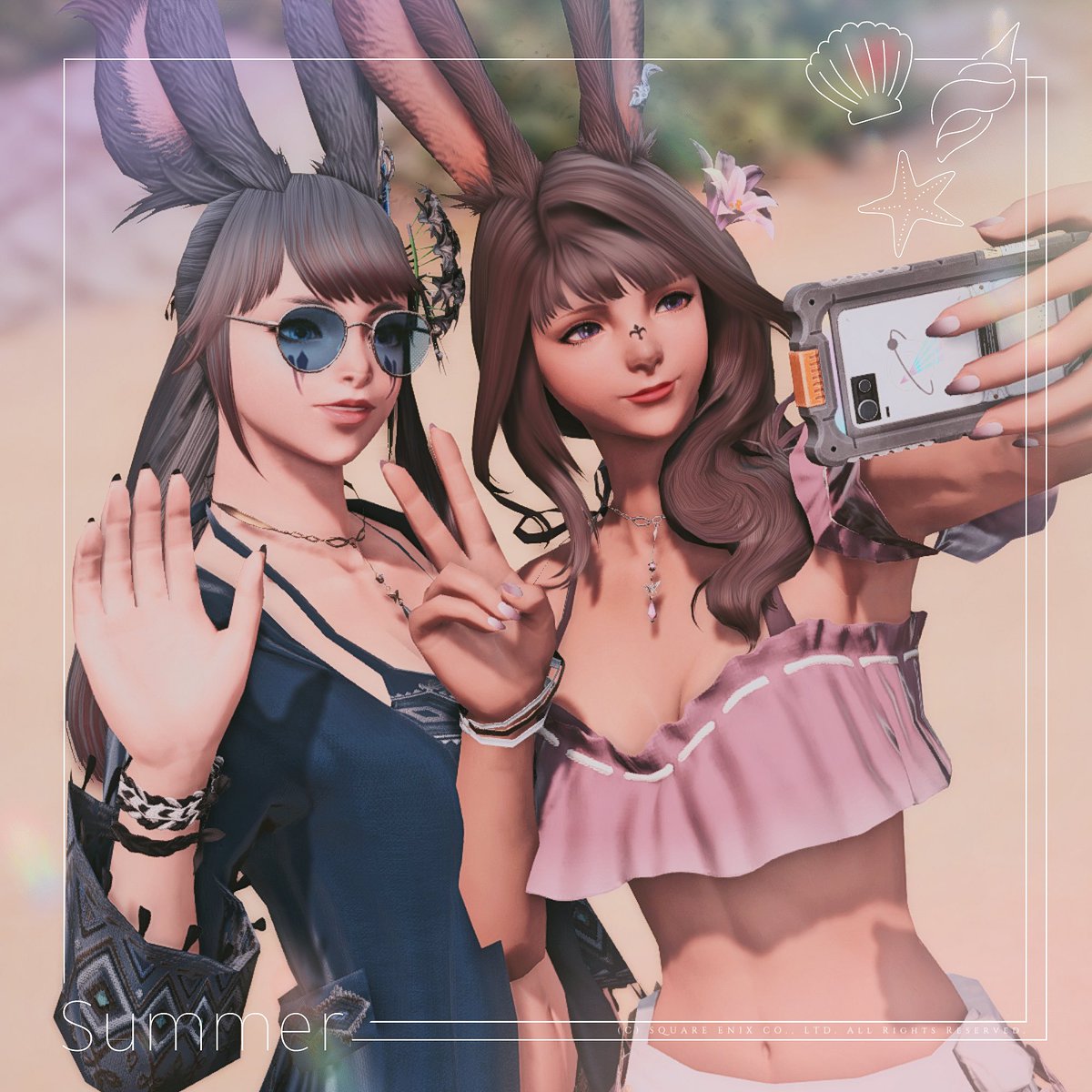 RaqRosa's tweet image. Summer with you. 💙💜☀️

#ヴィエラ #1derViera #3shineViera #FFXIV #FF14