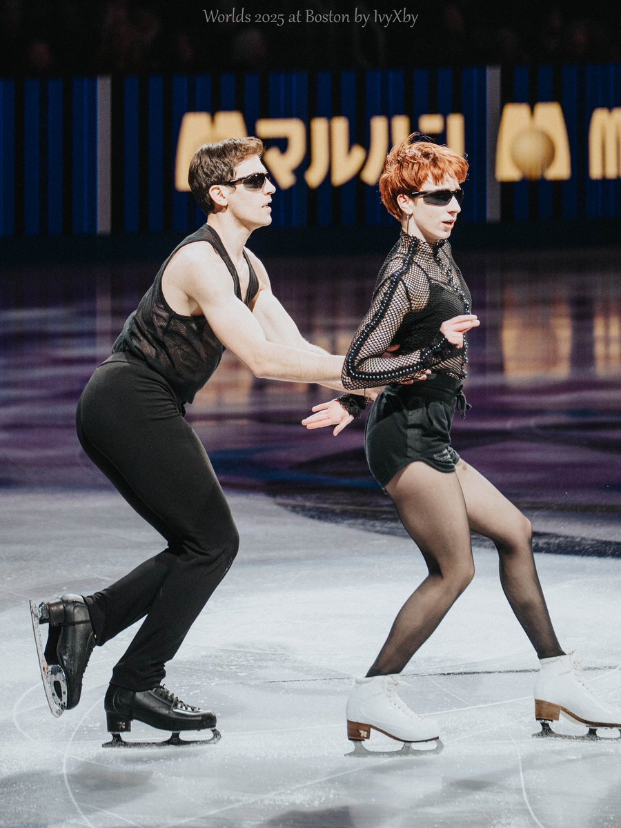 IvyXby's tweet image. Evgeniia Lopareva and Geoffrey Brissaud Gala Exhibition at Worlds 2025 #worldfigure #figureskating #icedance