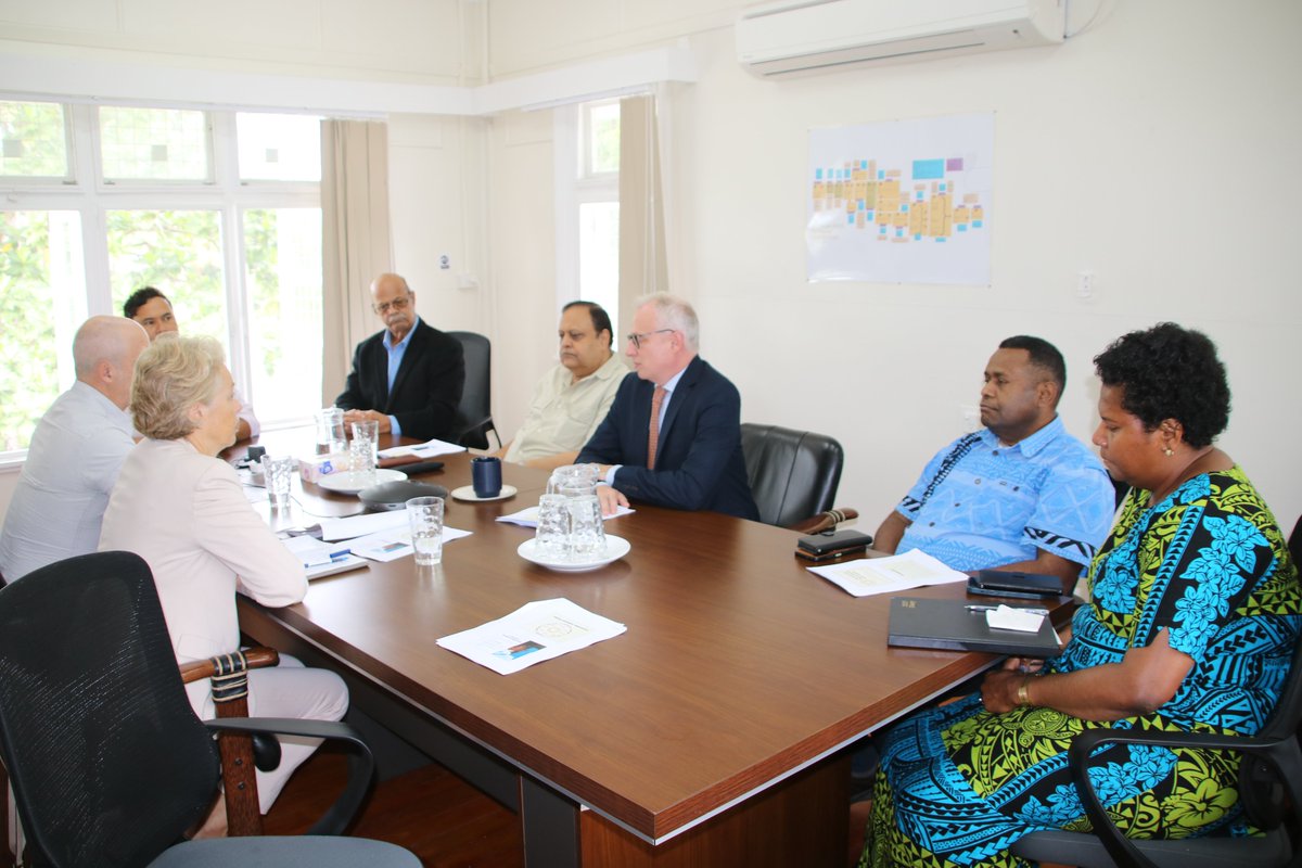 EUPasifika's tweet image. The EU supports Fiji in fostering national reconciliation by financing the Truth & Reconciliation Commission Chair & providing capacity building support.
Today, the EU Ambassador to the Pacific, @BPlinkertEU visited the office of the Chair of the TRC Dr Marcus Brand & his team.