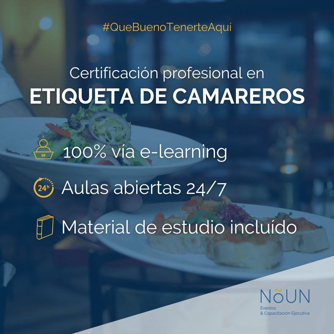 NOUN Eventos & Capacitacion Ejecutiva E-learning (@nouneventos) on Twitter photo #InscripcionesAbiertas
Inicio de clases de ETIQUETA DE CAMAREROS:
Lunes 11 de agosto
Plan de estudio:
nouneventos.com.ar/etiqueta-de-ca…
Incluye además:
-Guia docente
-Clases en vivo
-Biblioteca virtual
-Envío de diploma
#EtiquetaDeCamareros
Solicita info:
info@nouneventos.com.ar #InscripcionesAbiertas
Inicio de clases de ETIQUETA DE CAMAREROS:
Lunes 11 de agosto
Plan de estudio:
nouneventos.com.ar/etiqueta-de-ca…
Incluye además:
-Guia docente
-Clases en vivo
-Biblioteca virtual
-Envío de diploma
#EtiquetaDeCamareros
Solicita info:
info@nouneventos.com.ar