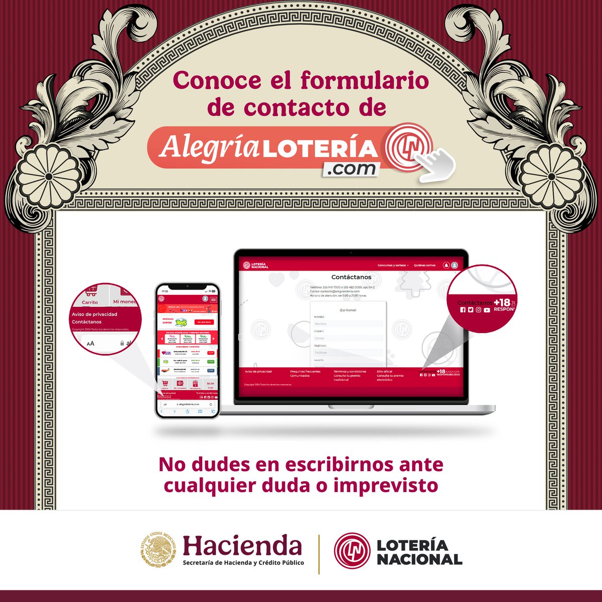 💻 ¿Tienes problemas con alegrialoteria.com?
¡No te preocupes! Estamos aquí para ayudarte. 🙋🏽‍♀️🙋🏽‍♂️
Recibe atención rápida, personalizada y efectiva llenando nuestro formulario de contacto.
🔗 Da clic aquí: alegrialoteria.com/advertisement/…