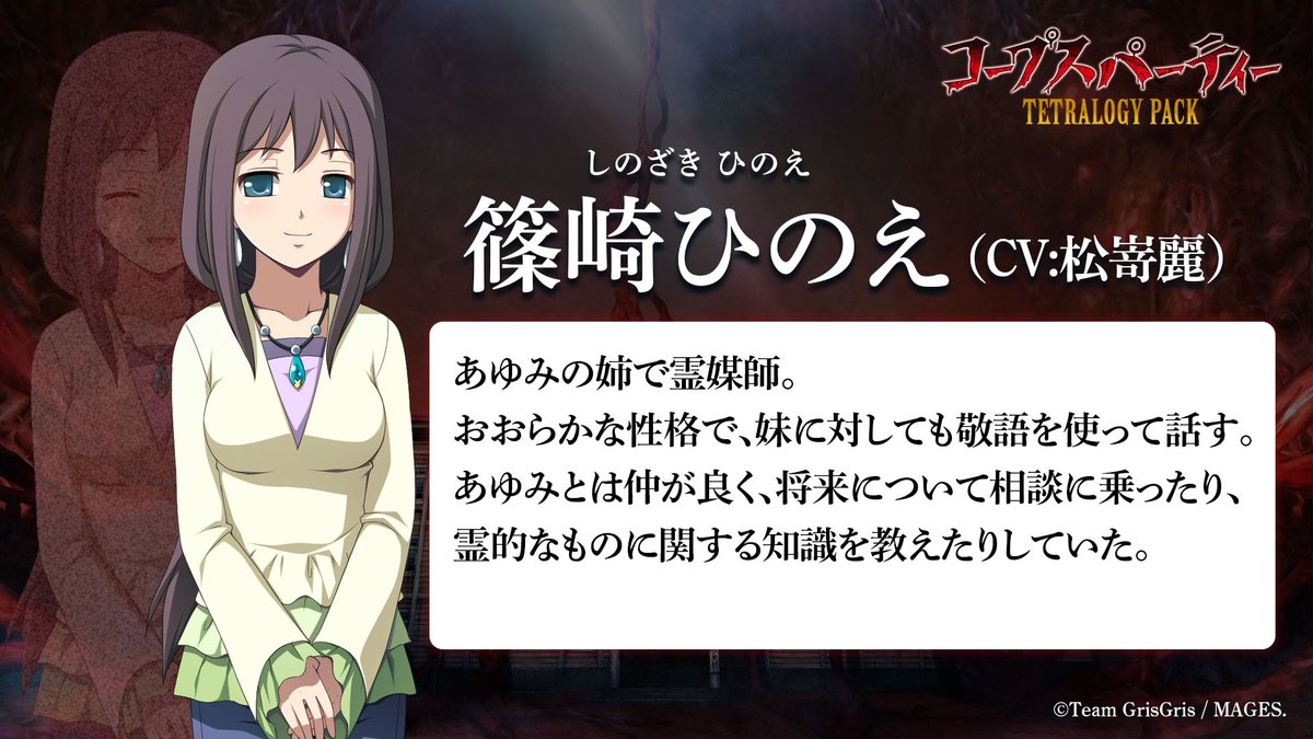 ◤￣￣￣￣￣￣￣￣￣￣￣￣ コープスパーティーシリーズ 登場人物