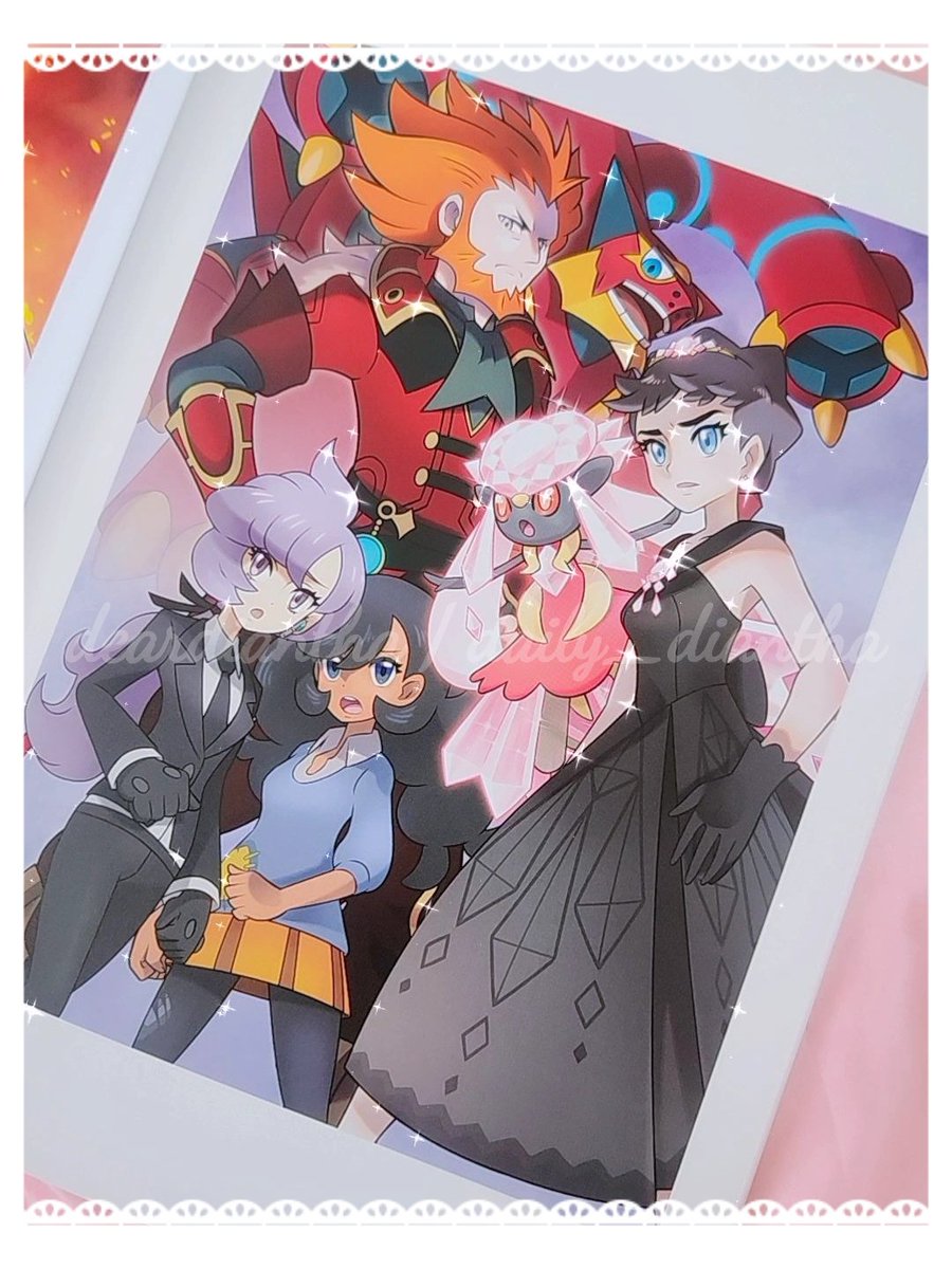 Daily_Diantha's tweet image. Day 14  🪽  

we　were　delighted　to　see  
a　familiar　face　featured  
in　legendsza　!  

here　is　emma　again  
alongside　diantha  
in　the　pokémon　mastersEX  
artbook　!  

truly　a　shining　treasure　!