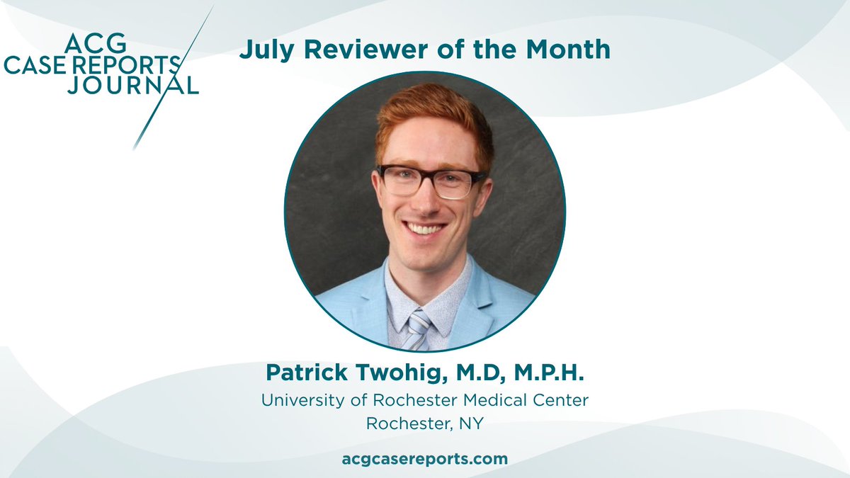 ACGCRJ's tweet image. 🎉 July Reviewer of the Month:
 🏆Dr. Patrick Twohig, M.D., M.P.H. 

👏 Dr. Twohig is recognized for his dedication to high-quality peer review and consistent contributions to the #ACGCRJ editorial process.

Thank you, Dr. Twohig!

@2higMD @UR_Med  @DushDahiya @DaniyalAbbasMD
