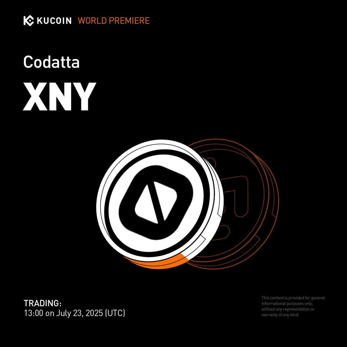 kucoincom's tweet image. 📢 World Premiere Listing: @codatta_io $XNY is coming soon to #KuCoin!
Codatta is a decentralized platform that turns raw data into tokenized assets, enabling AI developers to access high-quality datasets and allowing contributors to earn royalties from data usage.
📅 Trading…
