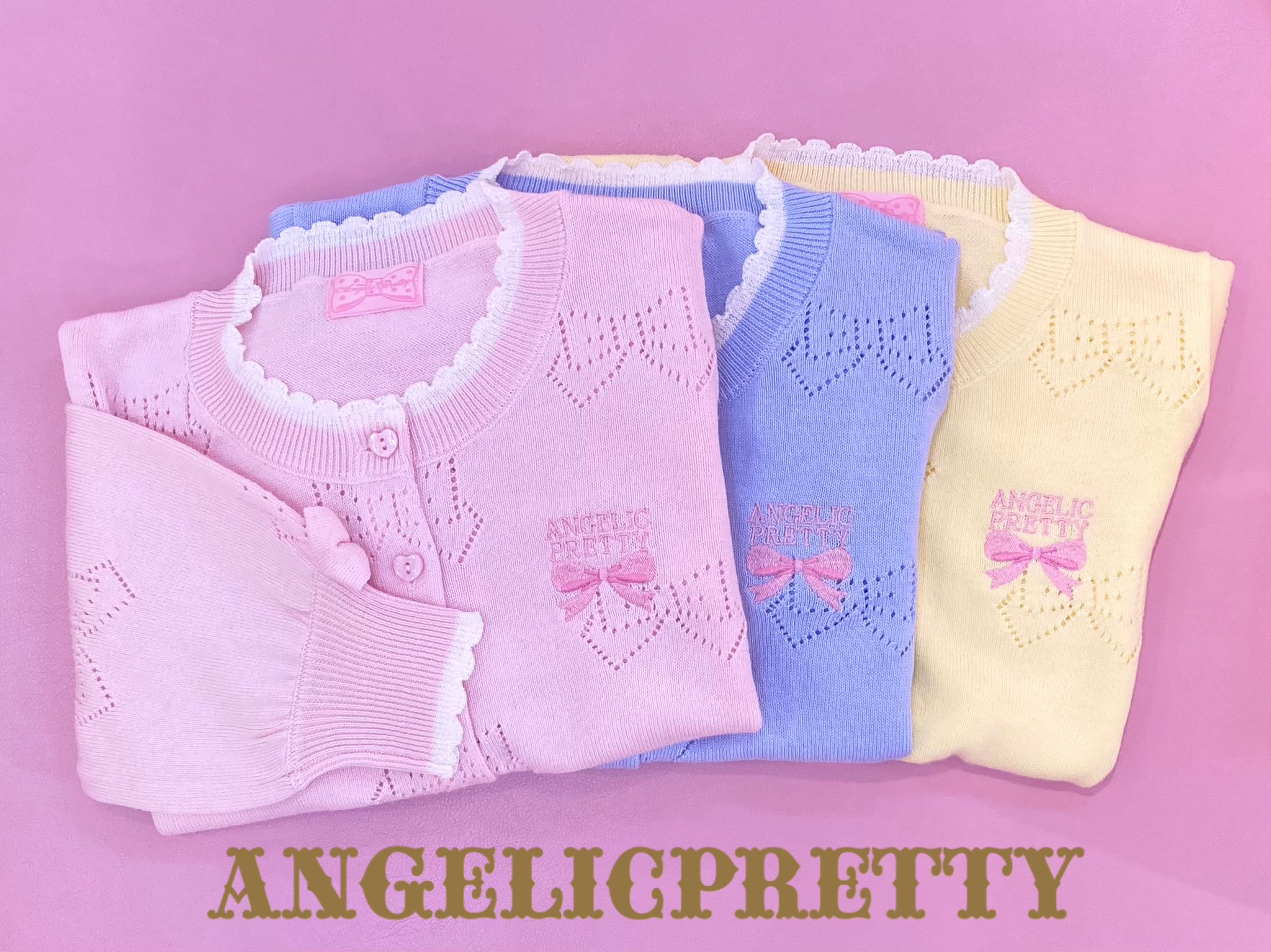 Angelic Pretty カーディガン ピンク Little Princess Knit Cardigan (2022) by Angelic Pretty
