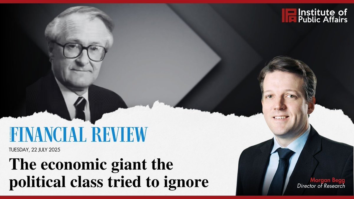 TheIPA's tweet image. “Stone had the necessary fortitude and the intellect to shift debate towards the creation of a better Australia.”
The IPA’s Morgan Begg on the overwhelmingly positive impact former Treasury secretary and Senator, John Stone, had on Australia in the @FinancialReview.
Read more:…