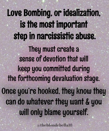 NarcissistBox's tweet image. #lovebombing #idealization #devotion #hooked #WednesdayIsWednesday