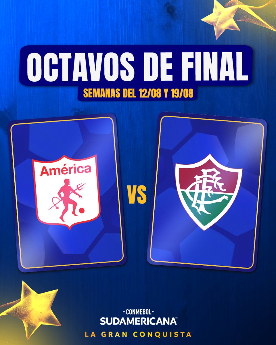 🇨🇴⚔️🇧🇷 ¡Duelo definido! <a href="/AmericadeCali/">América de Cali</a> 🆚 <a href="/FluminenseFC/">Fluminense F.C.</a> por los Octavos de Final de la CONMEBOL #Sudamericana 🏆

#LaGranConquista