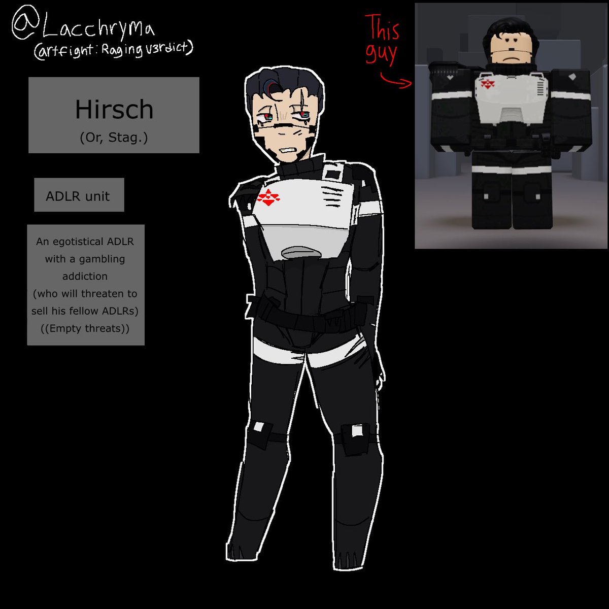 Lacchryma's tweet image. I&apos;m gonna drop this oc here and run away 

#signalis