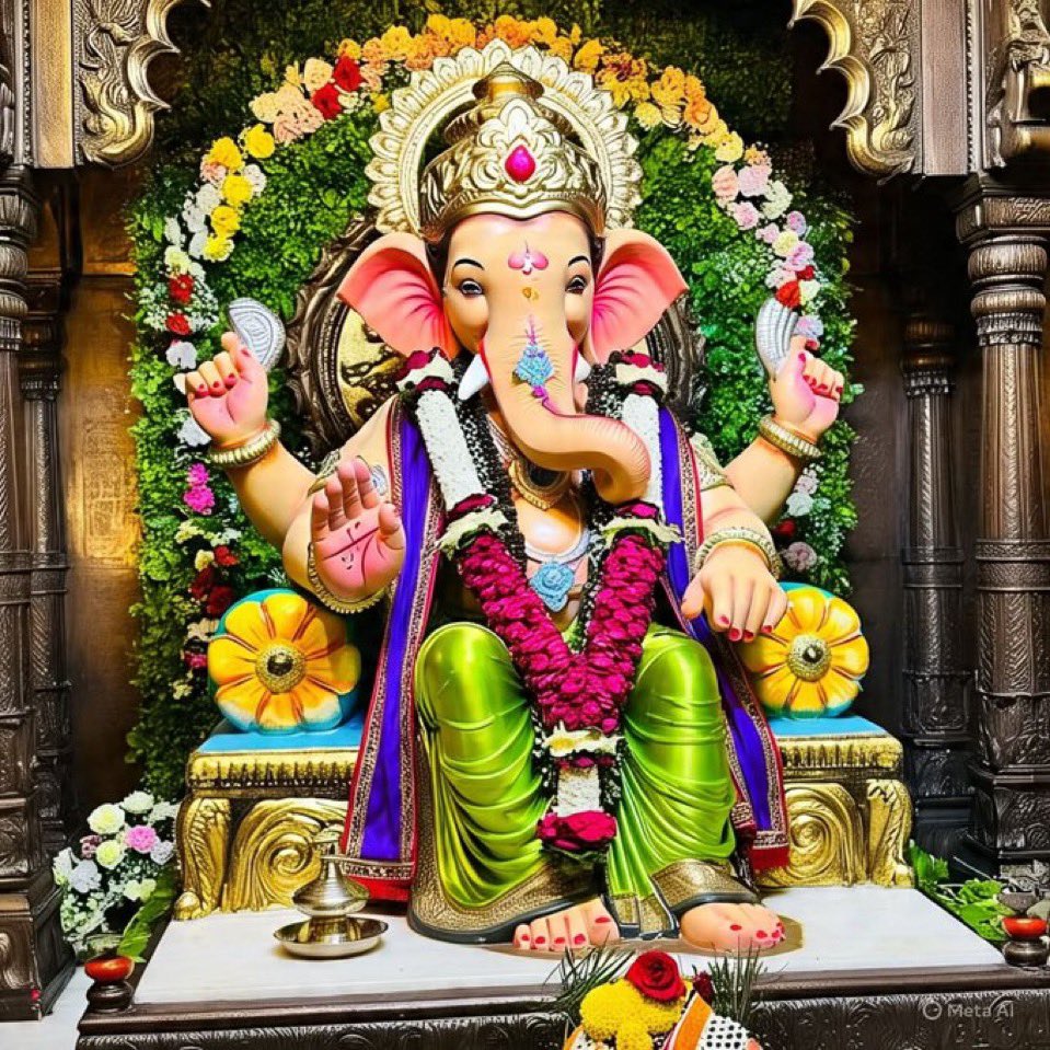 ॐ गं गणपतय नमो नमः!
 श्री सिद्धिविनायक नमो नमः!
 अष्ट विनायक नमो नमः!
  गणपति बप्पा मोरया!!

#गणेश #गणेशजी #गणपति_बप्पा_मोरया卐