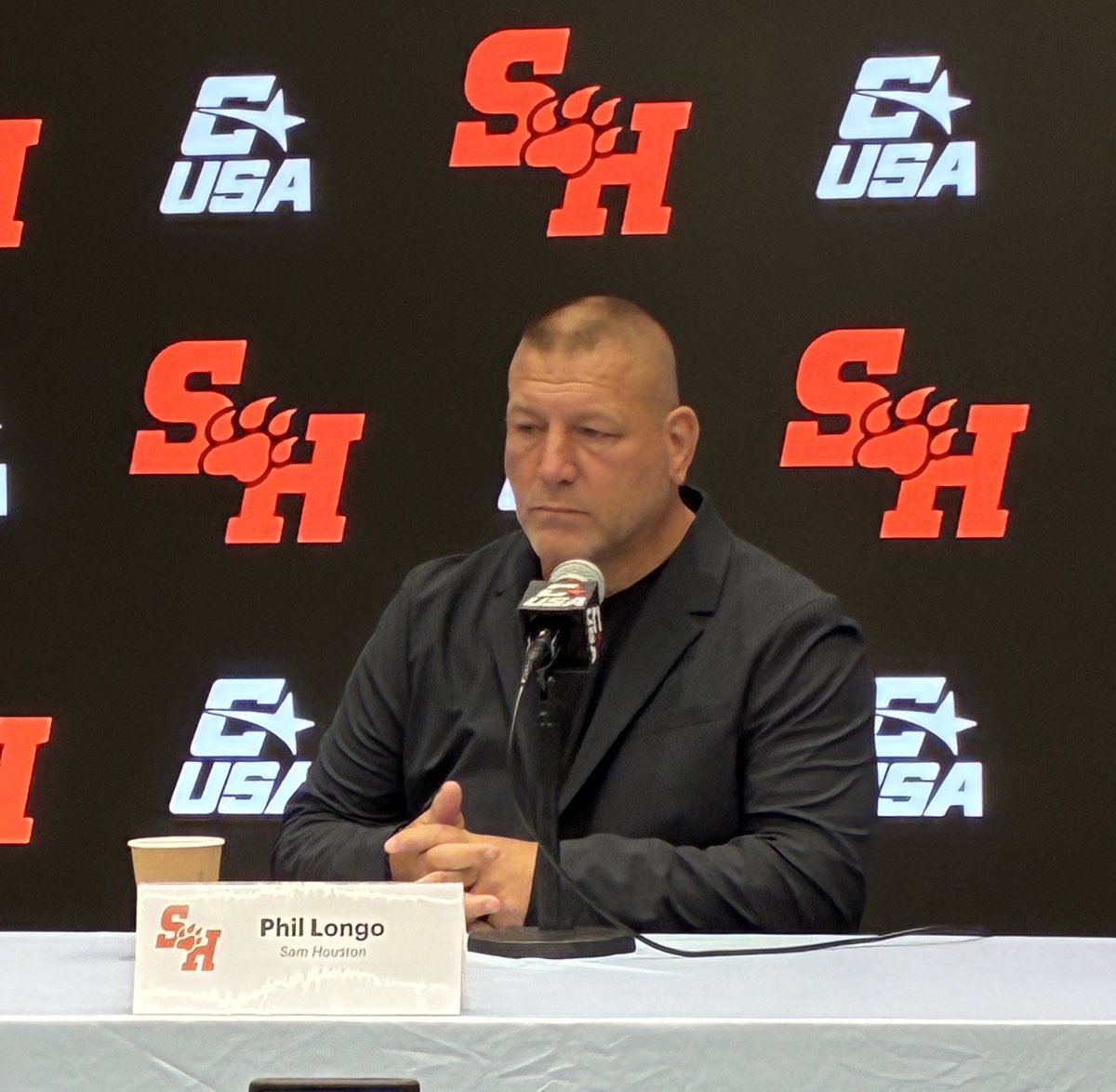 TheFWAA's tweet image. It’s all business all day for @BearkatsFB at the @ConferenceUSA Media Days. “We’ll head from here and drive three hours south and start practice at four,” HC Phil Longo said. “We’ll be in gear tonight.”
Sam Houston plays at WKU in its CUSA and season opener on August 23.