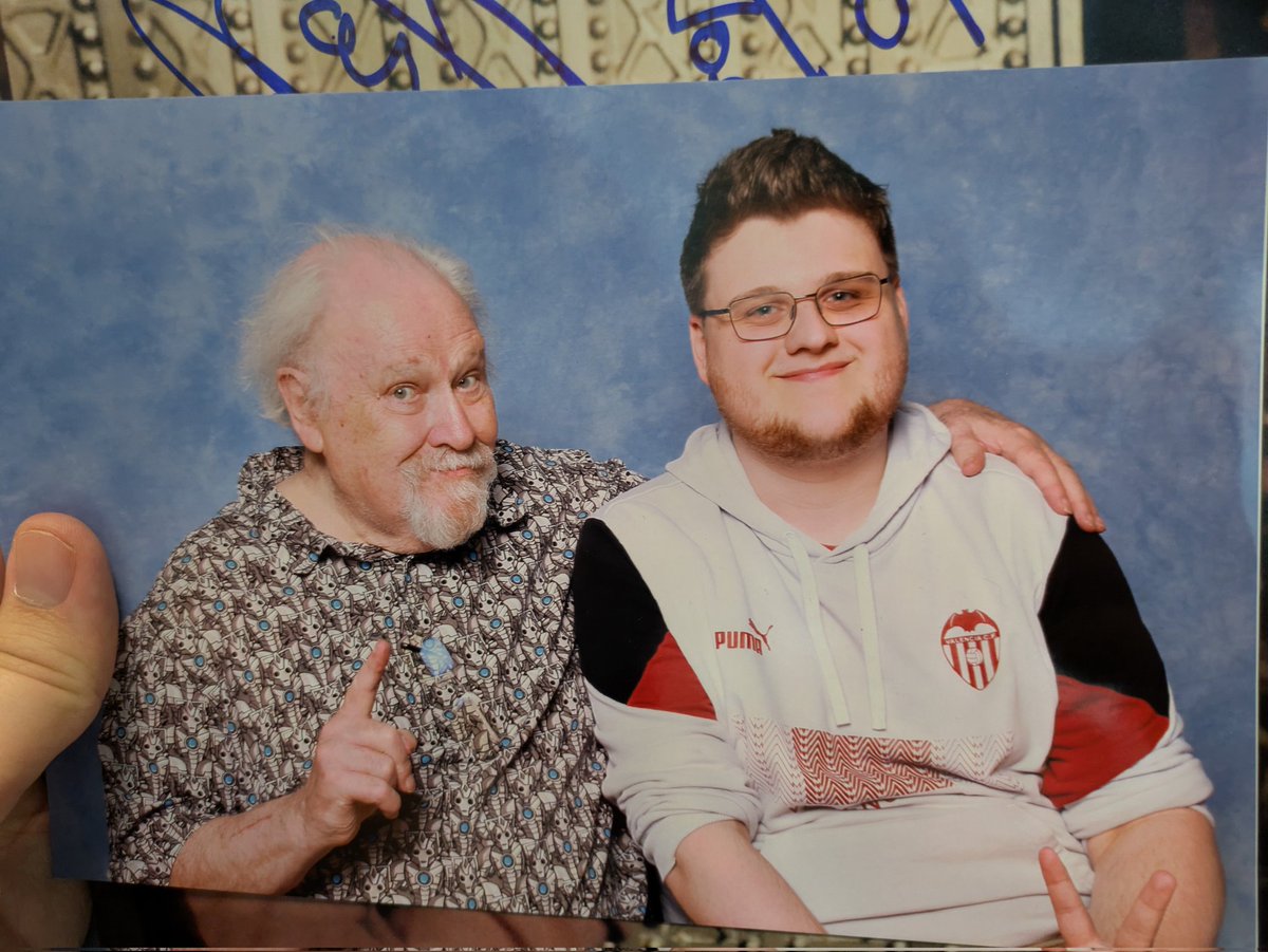 Jeboah_'s tweet image. A picture of when I met Colin baker a while back (also face reveal I guess)