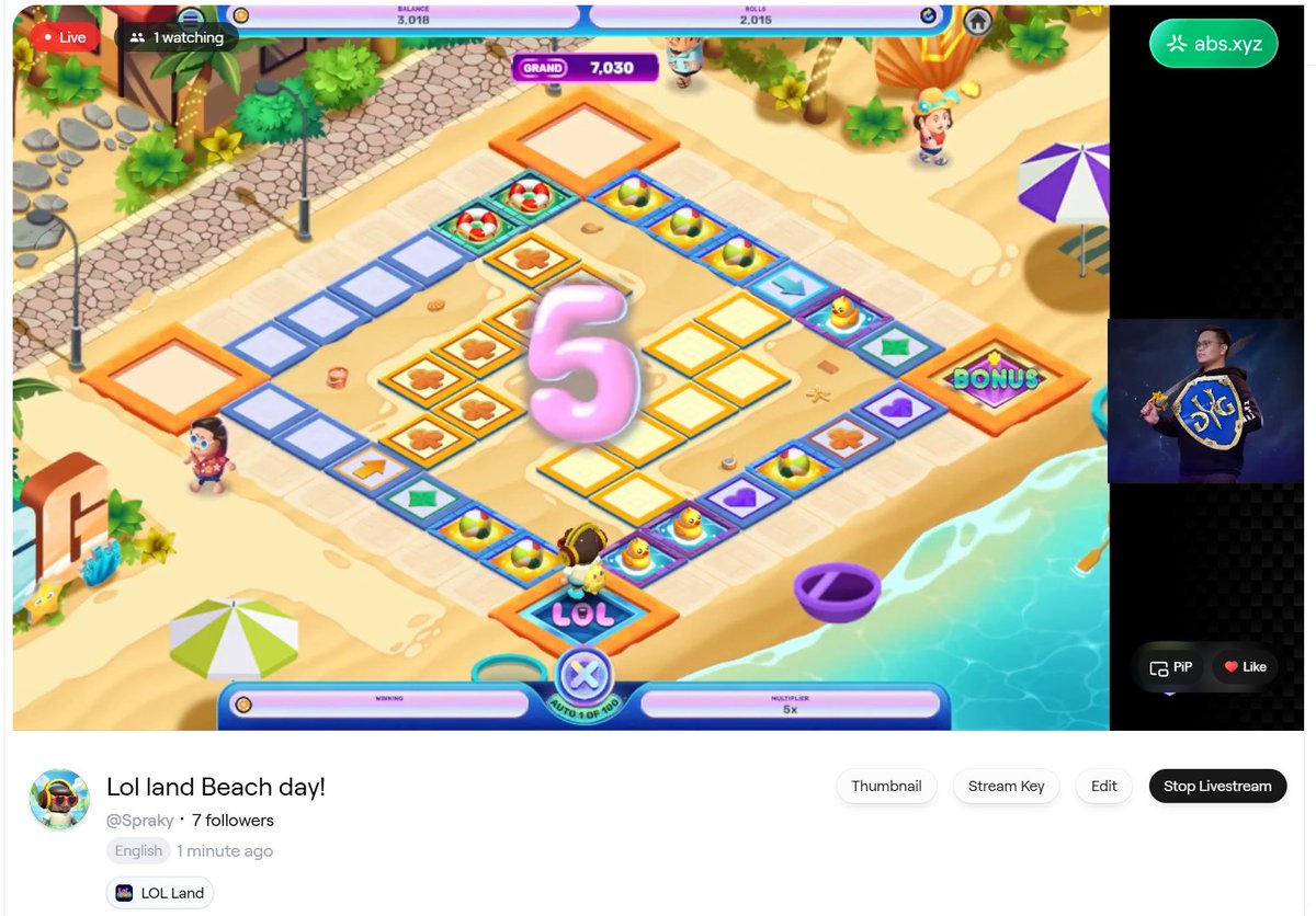SprakyYGG's tweet image. Streaming @LOLLandGame in @AbstractChain! Let's see how many points I can get w/ 2000 Rolls! LFG!!!!!