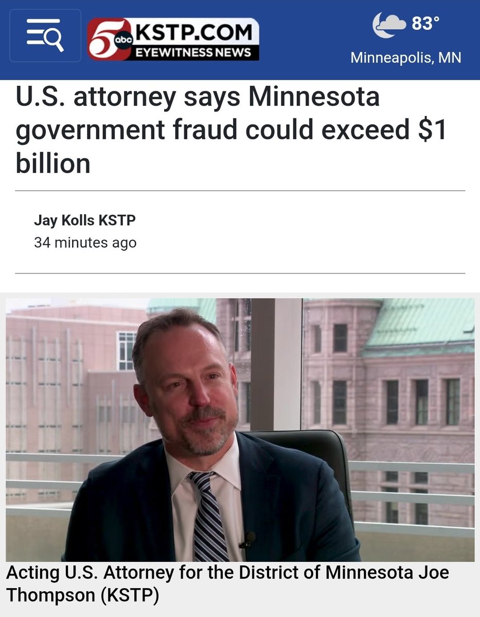 AK Kamara (@realakkamara) on Twitter photo Minnesota Democrats under the leadership of <a href="/GovTimWalz/">Governor Tim Walz</a> created the perfect environment and culture of fraud
Which will ultimately result in the theft of over $1 BILLION of taxpayer money Minnesota Democrats under the leadership of <a href="/GovTimWalz/">Governor Tim Walz</a> created the perfect environment and culture of fraud
Which will ultimately result in the theft of over $1 BILLION of taxpayer money