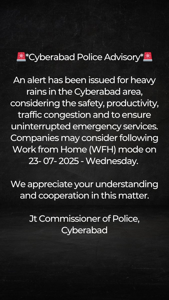 cyberabadpolice's tweet image. 🚨 Alert 🚨