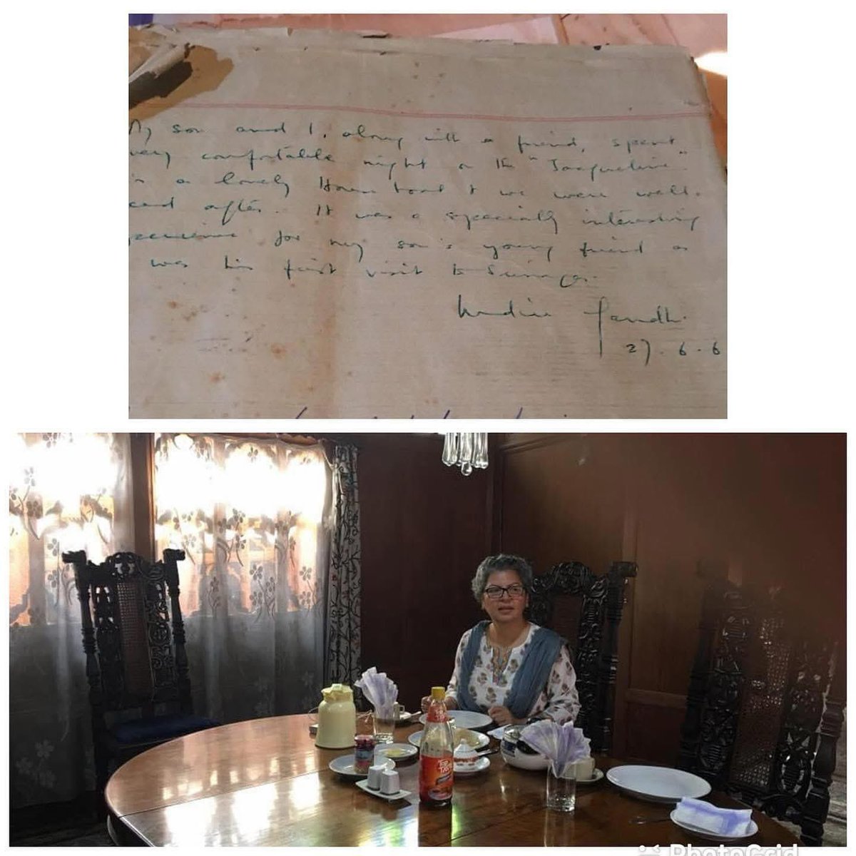 iamrana's tweet image. In 2017 when we visited Srinagar we got to stay in Jacqueline the same same houseboat as Mrs Indira Gandhi in 1963
very special feeling