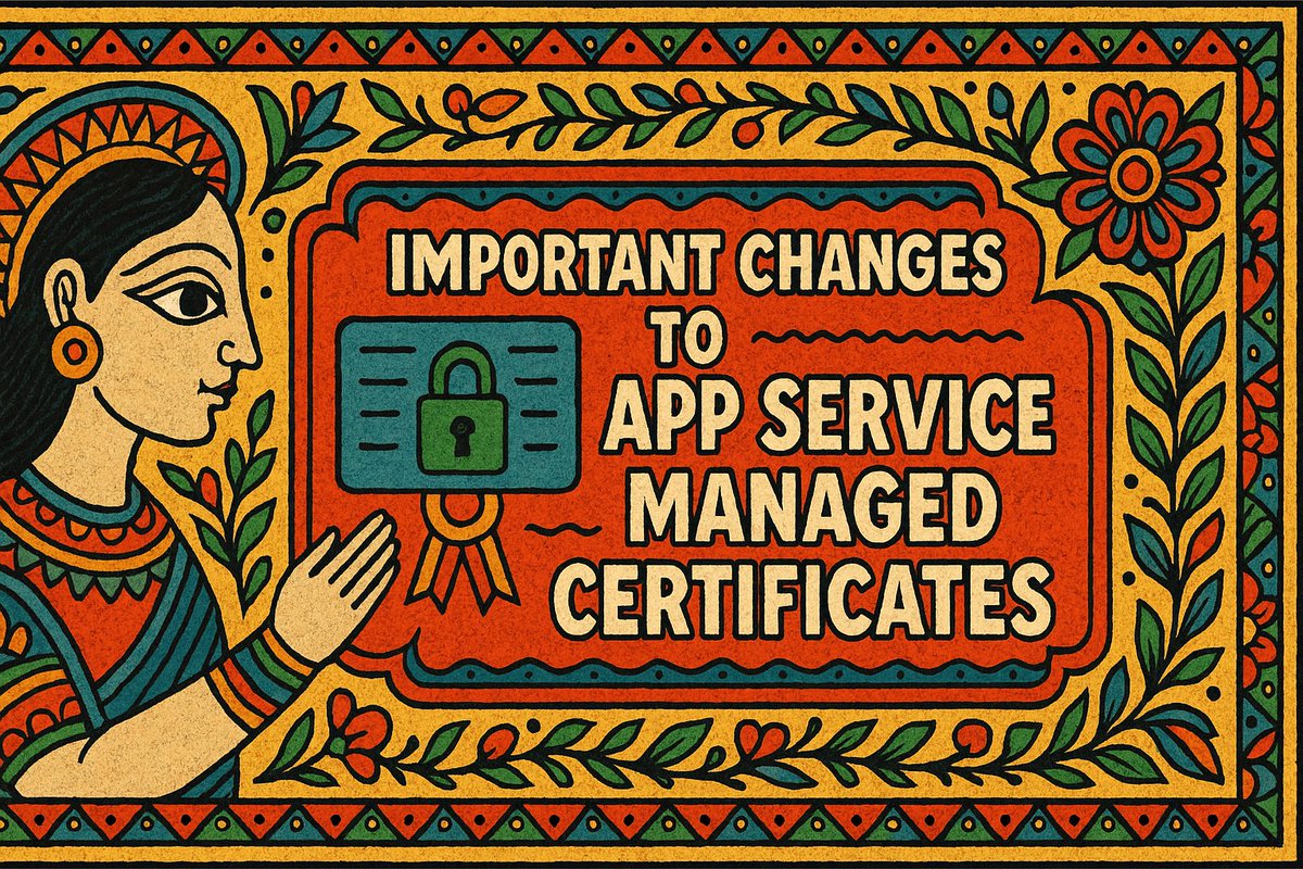 ⚠️ PSA: <a href="/AzAppService/">Azure App Service</a> apps with private access or unsupported Traffic Manager setups will lose <a href="/digicert/">DigiCert</a>  certificate renewals after July 28, 2025 due to a compliance change—ensure public accessibility or switch to custom SSL.
⏳Act now: aka.ms/CertChange #AzurePaaS