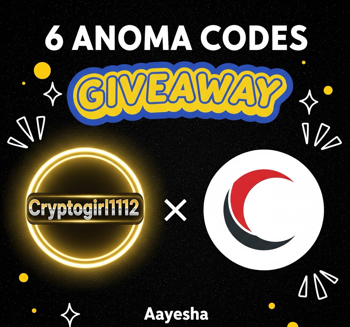 🚨 Giveaway Time! 🚨

✨ We’re giving away 6 <a href="/anoma/">Anoma</a> Testnet Invite Codes to 6 lucky winners! 🎁

⬇️Here’s how to enter ⬇️

1️⃣ Follow <a href="/Cryptogirl1112/">Getrich.Sui</a> &amp; <a href="/anoma/">Anoma</a> 
2️⃣ Like + Repost this tweet
3️⃣ Comment gNoma

❗️Make sure to follow all steps to be eligible.

⏰ Winners will be