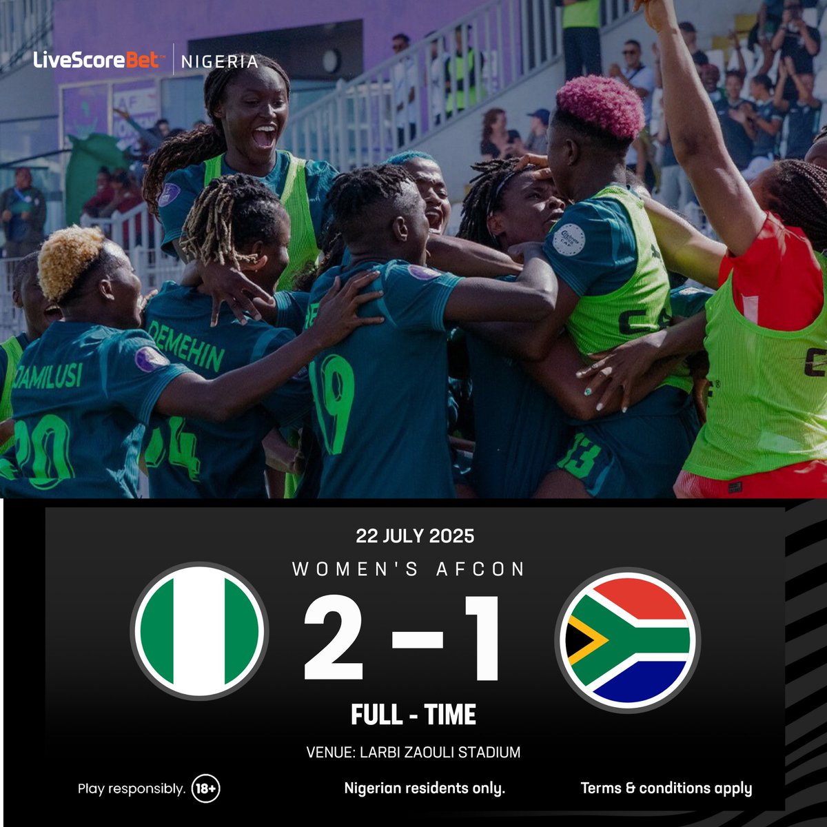 RuggedyBaba's tweet image. Congratulations to Nigerias Super Falcons and we wish Gabriela Salgado a fast recovery ❤️ 
#NGARSA