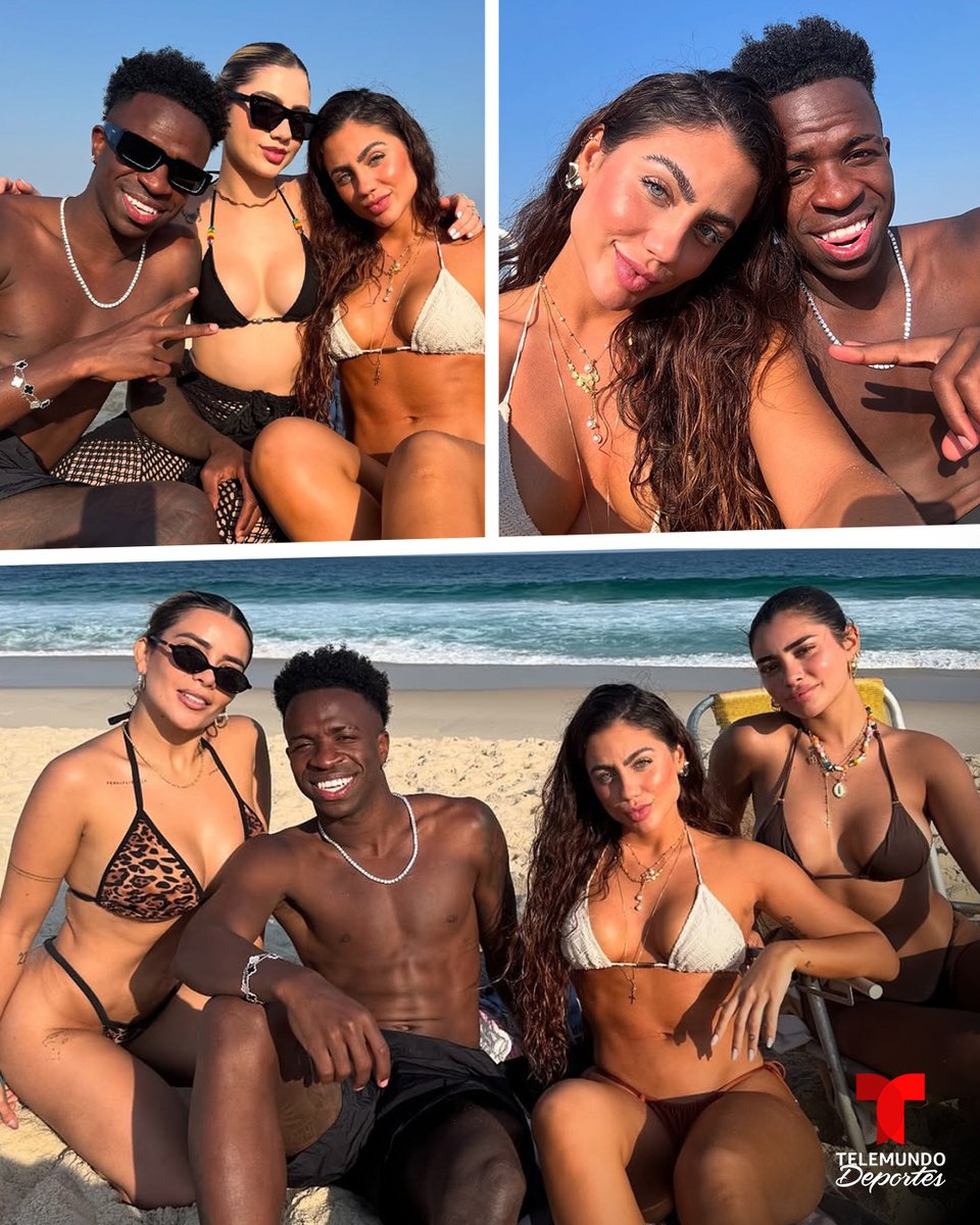 TelemundoSports's tweet image. ¡Cómo sufre Vinicius Jr! 🥵
Entre la playa, conciertos, amigos y un poco de fútbol, Vini recarga energías en sus vacaciones, para competir de nueva cuenta por el próximo Balón de Oro 🏆🔋
¿Lo conseguirá? 👀