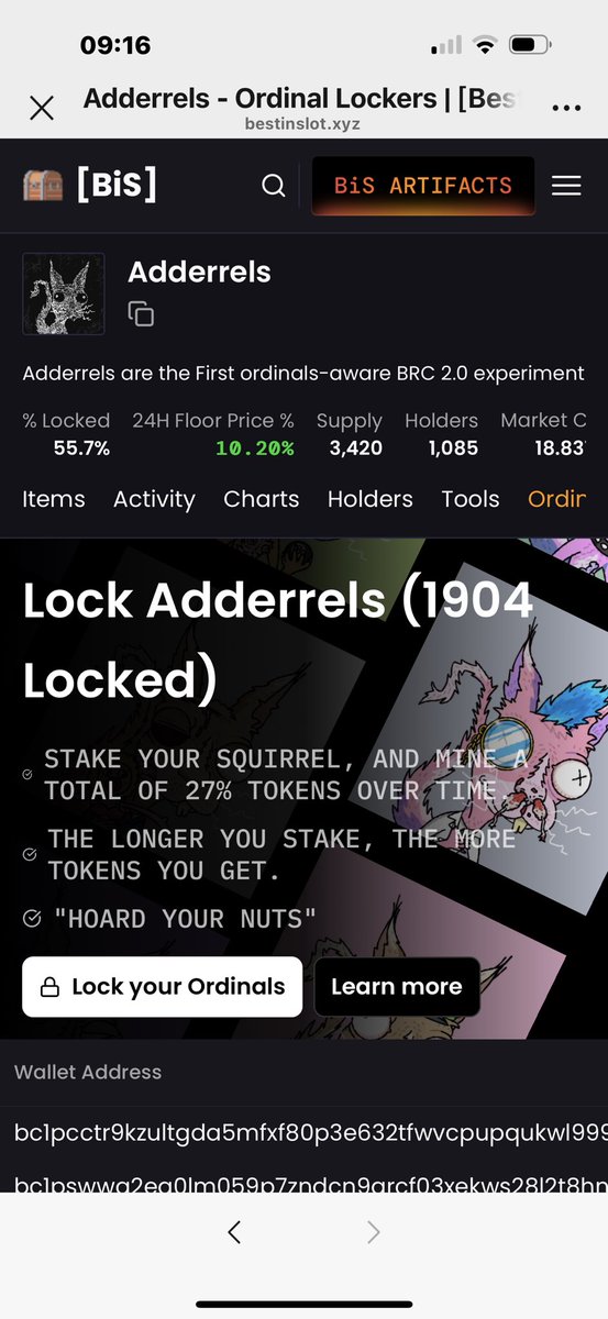 Brc2.0龙头 <a href="/adderrels/">Adderrels</a> 总量3420张已经质押1904张质押率57%