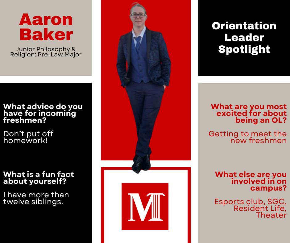 _MCStudentLife's tweet image. Meet your Orientation Leader, Aaron!