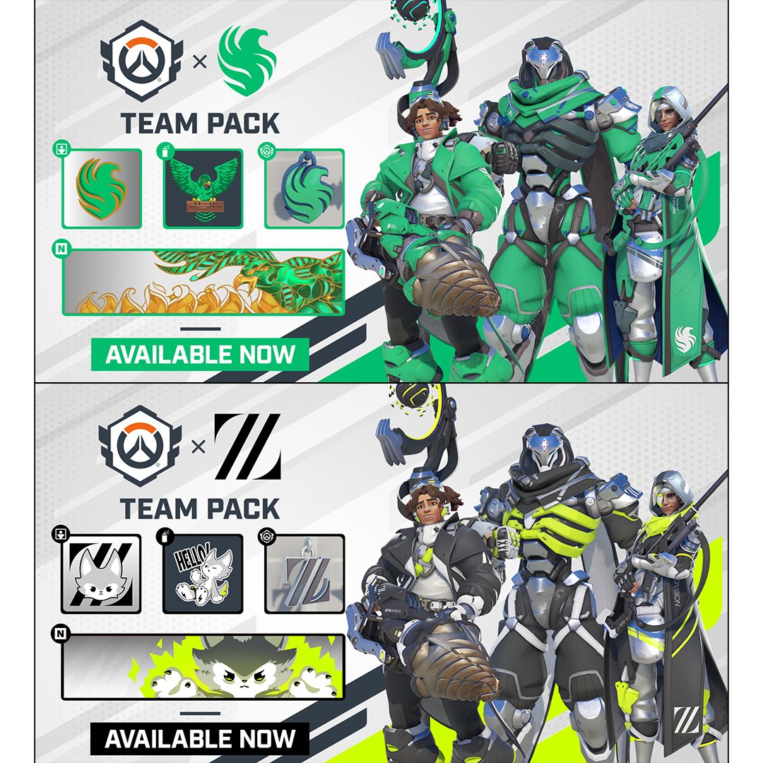 OW_Esports_Asia's tweet image. 🔥 #OWCS2025 팀 팩 출시! 🔥
#OWCSPartnerTeam 스킨으로 팀 응원할 준비 되셨나요?
#OWCSTeamCosmetics 와 라마트라, 아나, 벤처의 신규 이모트도 함께 만나보세요!