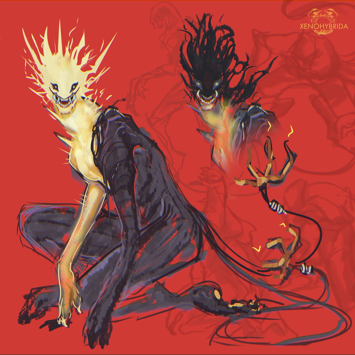 ~ Its based on a sound of those electrical towers I hear all the time the old concept was the black one but dint look electric type so I changed it. [codename:jobos] #xenoart #monsterdesign