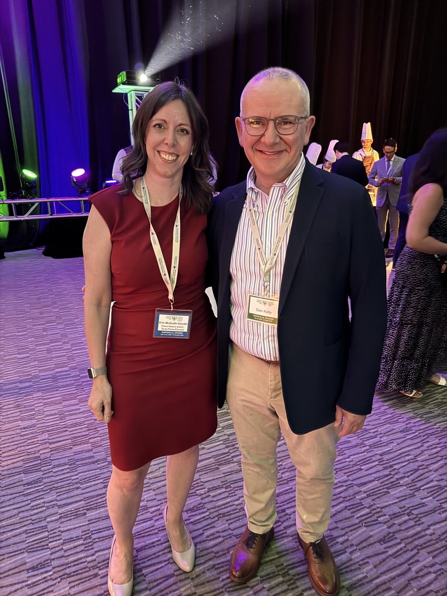 CFIB's tweet image. So nice to see former CFIB colleague Erin McGrath-Gaudet this evening. Erin serves as Deputy Minister to the Premier in PEI (and Premier Lantz took the photo)!