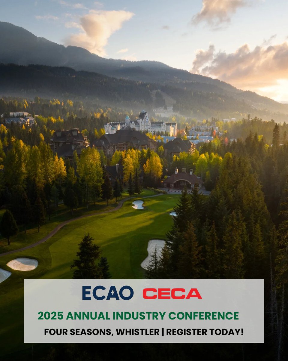 Have you registered for the ECAO-CECA 2025 Industry Conference yet? 🏔️

Join us in Whistler, BC for an unforgettable experience of learning, networking, and industry insights!

🗓️ September 22-26
📍 Four Seasons, Whistler
🔗 Register now: ecaocecawhistler-2025.com

<a href="/CECACanada/">The Canadian Electrical Contractors Association</a>