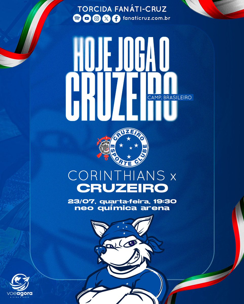 TFCFanatiCruz's tweet image. HOJE TEM CRUZEIRO! 👊🏼🔵⚪️
O Cruzeiro enfrenta o corinthians em Itaquera, às 19:30, pela 16º rodada do Campeonato Brasileiro.
Vamos em busca dos 3 pontos e manter a liderança!
TFC - A TORCIDA QUE MAIS CANTA NO BRASIL
#tfc #barrabrava #fechadocomocruzeiro #cruzeiro