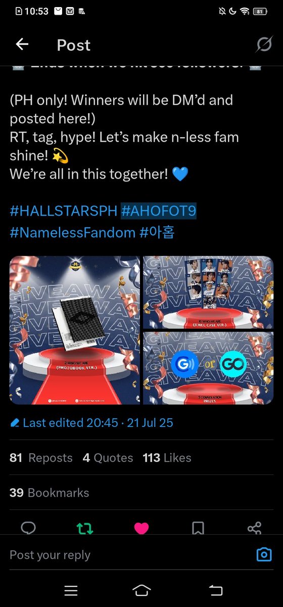 STEJAY_Baby's tweet photo. @hallstarph my fave moment is their first ever group pic after they finally announced them as a group.๐๐
@AHOF_official
@_Mountaesan_ @Jeon_cookieee_ @joel40429 join na rin kayo hehe๐ค
#HALLSTARSPH #AHOFOT9 #NamelessFandom #์ํ https://t.co/jecwlY0BVD