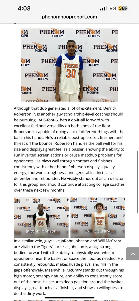 Kristen Sisk (@kristensisk) on Twitter photo Another article about the IMPACT these 17u <a href="/TigersTennessee/">Tennessee Tigers</a> have made
Thank you <a href="/Phenom_Hoops/">Phenom Hoop Report</a> <a href="/JeffreyBendel_/">Jeff Bendel</a> and <a href="/tigers950/">Chip Smith</a>
READ 📕: phenomhoopreport.com/making-their-m… Another article about the IMPACT these 17u <a href="/TigersTennessee/">Tennessee Tigers</a> have made
Thank you <a href="/Phenom_Hoops/">Phenom Hoop Report</a> <a href="/JeffreyBendel_/">Jeff Bendel</a> and <a href="/tigers950/">Chip Smith</a>
READ 📕: phenomhoopreport.com/making-their-m…